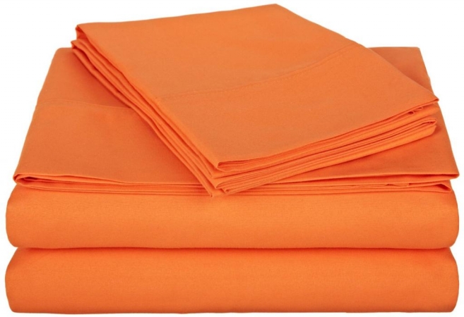 MF1500KGSH SLOR Microfiber King Sheet Set Solid, Orange