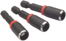Milwaukee SHOCKWAVE Impact Duty 1/4 x 1-7/8 Magnetic Nut Driver 3 Pack - 49-66-4522