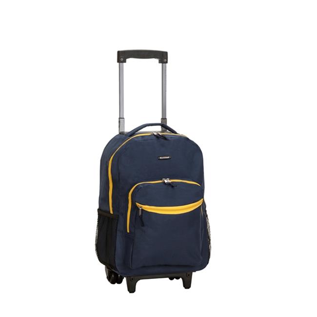 Rockland R01-NAVY 17 in. ROLLING BACKPACK - NAVY