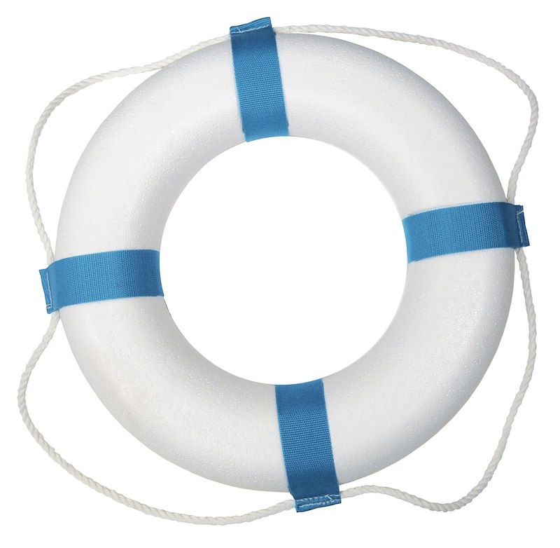 Taylor Made Decorative Ring Buoy 17" White/Blue #371 | by West Marine