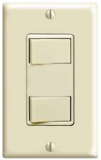 Leviton 606544 Decora Commercial-Grade Combo Dual Rocker Switch Ivory