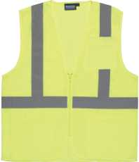 Delta Plus S363P Class 2 Mesh Hi Vis Lime Safety Vest with 4 Pockets, Size Large - 61648