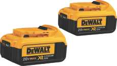 DEWALT 20V MAX 20V 4Ah Lithium Ion Power Tool Battery Pack with Fuel Indicator (2 Pack) - DCB204-2