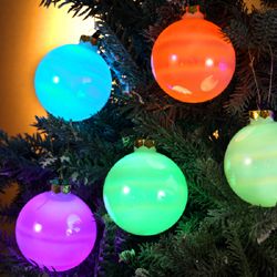Kurt S. Adler, Inc.  Kurt Adler 6-Light 80mm LED Glass Ball Light Set