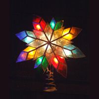 Kurt S. Adler, Inc. Kurt Adler 10-Light Capiz Star Multicolored Treetop