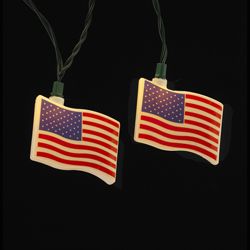 Kurt S. Adler, Inc.  Kurt Adler UL 10-Light USA Flag Light Set
