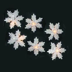 Kurt S. Adler, Inc.  Kurt Adler UL 10-Light White Snowflake Party Light Set