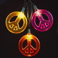 Kurt S. Adler, Inc. Kurt Adler 10-Light Multicolored Peace Sign Light Set