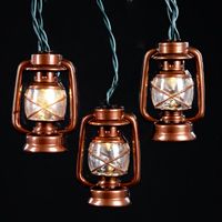 Kurt S. Adler- Inc.  Kurt Adler UL 10-Light Brass Lantern Light Set