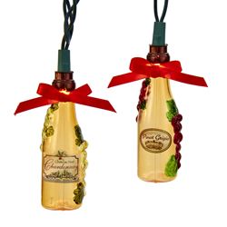 Kurt S. Adler- Inc. UL4277 Kurt Adler UL 10-Light Wine Bottle with Decal Light Set