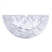 Kurt S. Adler, Inc. Kurt Adler 48'' Silver Satin w/ Printed Border Treeskirt