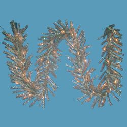 Kurt S. Adler, Inc. Kurt Adler 9' Pre-Lit Silver Ice Garland