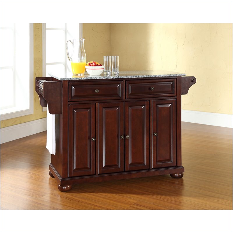 Picture of Modern Marketing Concepts KF30003AMA Alexandria Solid Granite Top Kitchen Island in Vintage Mahogany Finish