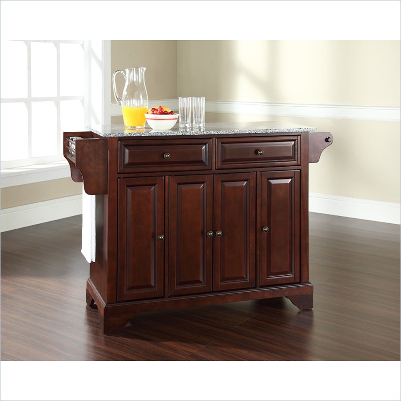 Picture of Modern Marketing Concepts KF30003BMA LaFayette Solid Granite Top Kitchen Island in Vintage Mahogany Finish