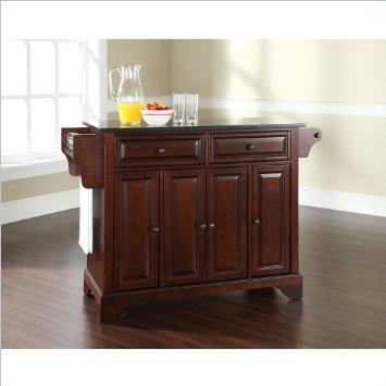 Picture of Modern Marketing Concepts KF30004BMA LaFayette Solid Black Granite Top Kitchen Island in Vintage Mahogany Finish