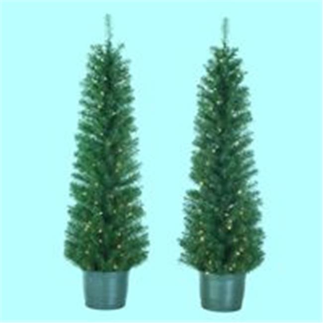 Kurt S. Adler- Inc. TR2329 Kurt Adler 5 Pre-Lit Potted Tree Set (Set of 2 Trees)