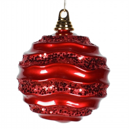 6'' Red Candy Glitter Wave Ball