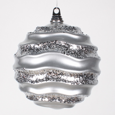 8'' Silver Candy Glitter Wave Ball