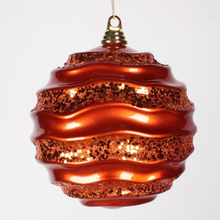 8'' Orange Candy Glitter Wave Ball