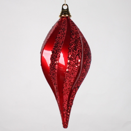 12'' Red Candy Glitter Swirl Drop