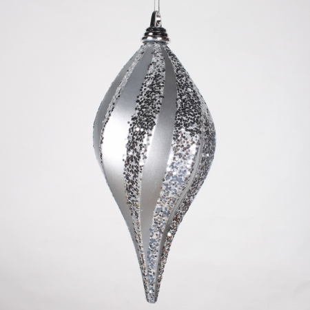 12'' Silver Candy Glitter Swirl Drop