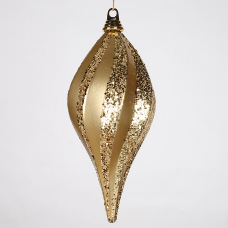 M132608 12'' Gold Candy Glitter Swirl Drop