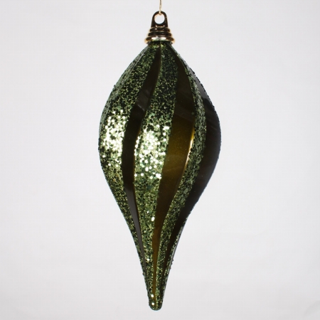 M132613 12'' Olive Candy Glitter Swirl Drop
