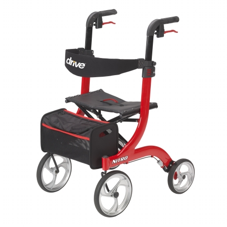 Picture of Drive Medical rtl10266 Nitro Euro Style Red Rollator Walker