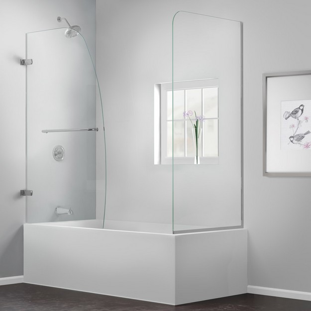 SHDR-3534586-RT-01 Aqua Uno 56 to 60 in. W x 30 in. D x 58 in. H Hinged Tub Door- Chrome Finish Hardware