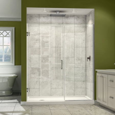 SHDR-243207210-01  Unidoor Plus 32 to 32-1/2 in. W x 72 in. H Hinged Shower Door- Chrome Finish Hardware