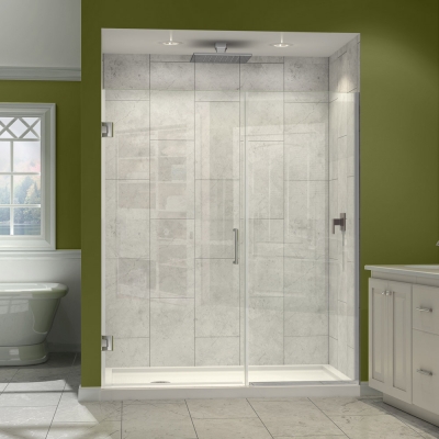 SHDR-243157210-01  Unidoor Plus 31-1/2 to 32 in. W x 72 in. H Hinged Shower Door- Chrome Finish Hardware