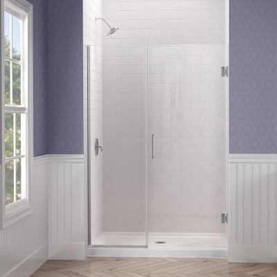 Picture of DreamLine SHDR-245807210-01 DreamLine Unidoor Plus 58 to 58-1/2 in. W x 72 in. H Hinged Shower Door&#44; Chrome Finish Hardware