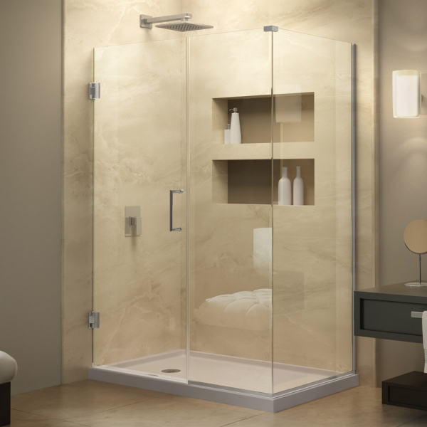 SHEN-24315300-06  Unidoor Plus 31-1/2 in. W x 30-3/8 in. D x 72 in. H Hinged Shower Enclosure- Oil Rubbed Bronze Finish Hardware