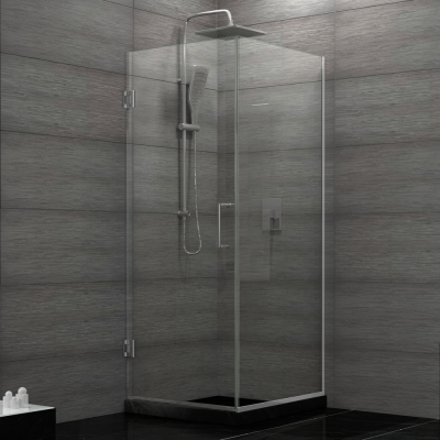 SHEN-24300300F-04 Unidoor Plus 30-3/8 in. W x 30 in. D x 72 in. H Hinged Shower Enclosure- Brushed Nickel Finish Hardware