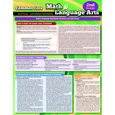 Picture of Barcharts- Inc. QS-222835 Common Core Gr 2 Math & Language