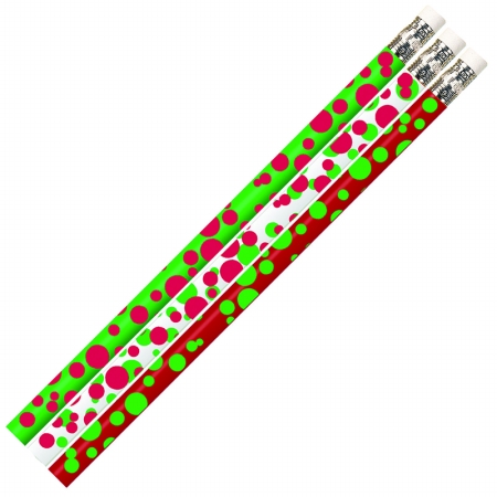 Picture of Musgrave Pencil Co Inc MUS2528D Dots Of Christmas Fun Pencil 12 Pk