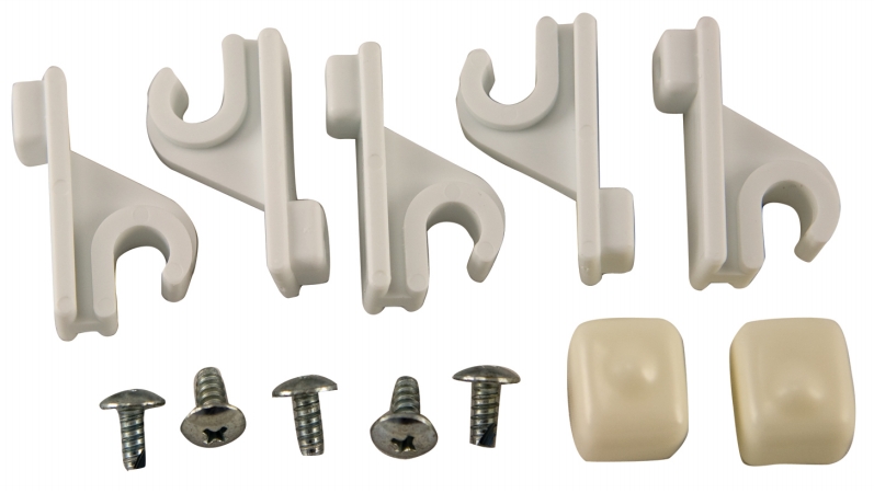 Adjustable Pole Clip & Cap - White - Set of 2 - Easy Installation
