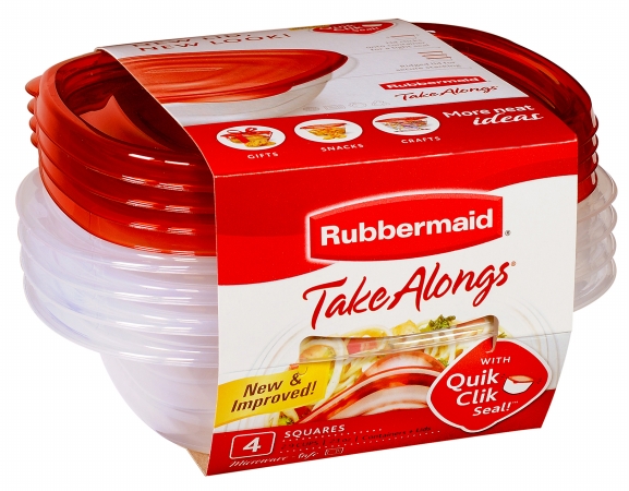 Picture of Rubbermaid 1832533 Take Alongs Quik Clik Seal Containers 4 Count