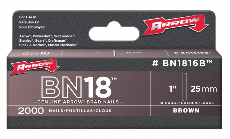 Picture of Arrow Fastener Co. BN1816BCS 1 in. Brown Nail Brad 2000 Count