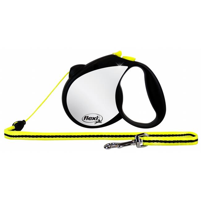 Flexi North America Llc RFLCT S Small Black & Neon Yellow Reflective Retractable