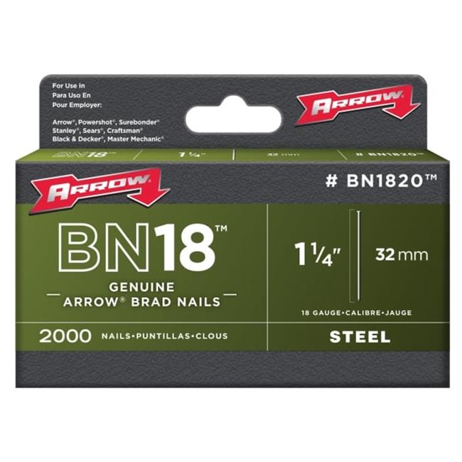 Arrow Fastener Co. BN1820CS 1-1-4 in. Nail Brad 1000 Count