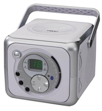 Picture of Spectra Merchandising Intl Inc CD-555 White & Silver Portable Bluetooth Music Sy