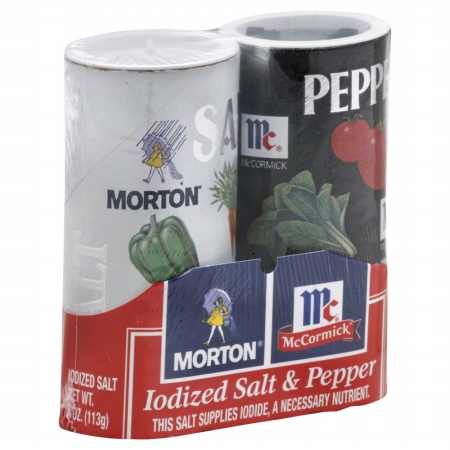 MORTONS SALT & PEPPER SHAKERS 2PK-5.25 OZ -Pack of 12 -  KeHe Distributors, 72676