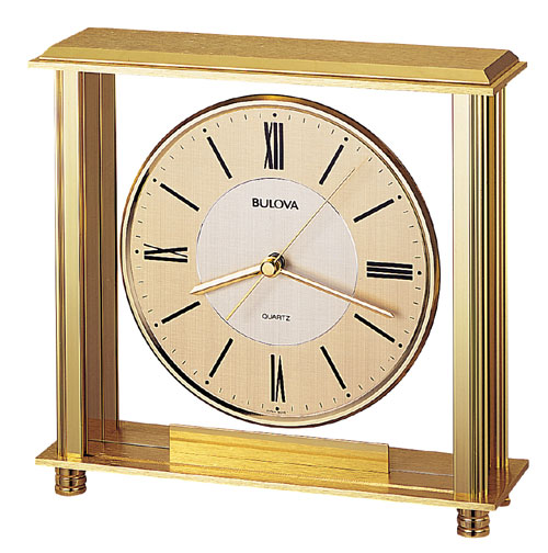 B1700 Grand Prix Antique Brass Finish Tabletop Clock