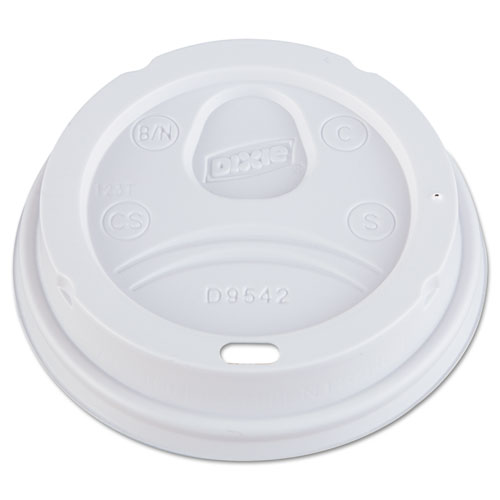 Picture of Dixie Ultra. D9542 Dome Drink-Thru Lids- Fits 12-16oz Paper Hot Cups- White- 100/Carton