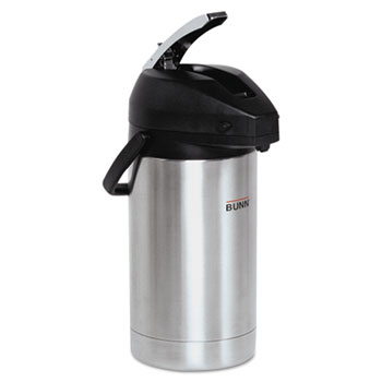 Picture of Bunn-O-Matic AIRPOT30 Lever Action Airpot, 3 Liter, Stainless Steel