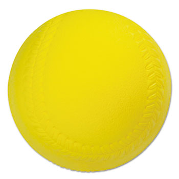 Coated Foam Sport Ball, Softball, Official Size, Yellow