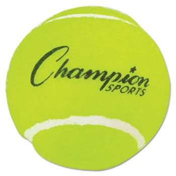 Champion Sport Tennis Balls- 2 1/2'' Diameter- Rubber- Yellow- 3/Pack