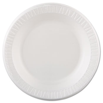 Picture of Drc 10PWQR Plastic Dinnerware- Plate- 10 1/4&apos;&apos; dia- White- 125/Pack- 4 Packs/Carton
