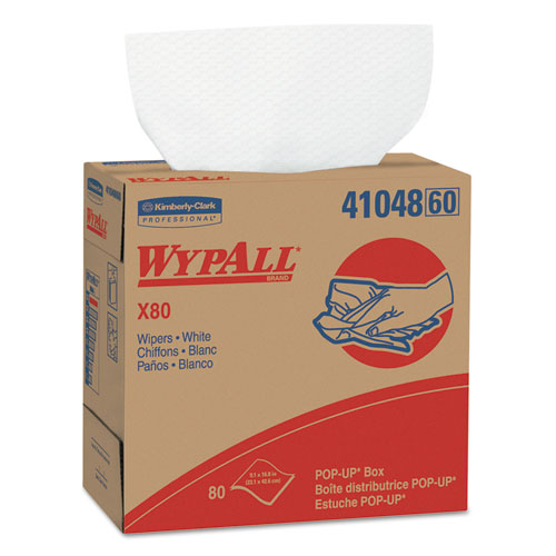 WYPALL X80 Wipers, 9 1/10 x 16 4/5, White, 100/POP-UP Box, 5 Boxes/Carton -  HOMECARE PRODUCTS, HO39616